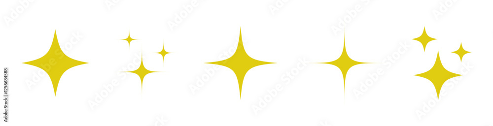 Wall mural sparkle stars icon set. shine icons for app user interface and web elements