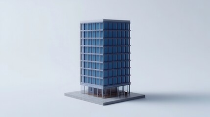 Obraz premium Architectural model of modern office building studio setting 3d visualization minimalist design close-up view