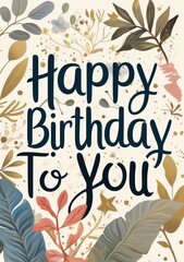 Happy Birthday post message celebration card template