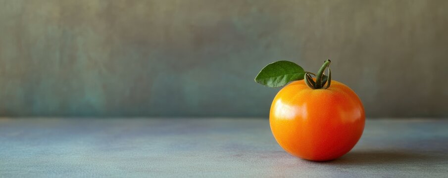 Solanum quitoense lulo fruit with leaf on texture background