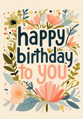 Happy Birthday post message celebration card template