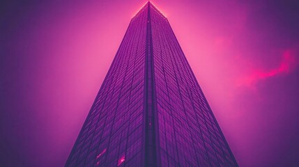 Modern skyscraper architecture urban landscape photography dramatic lighting low angle view futuristic design