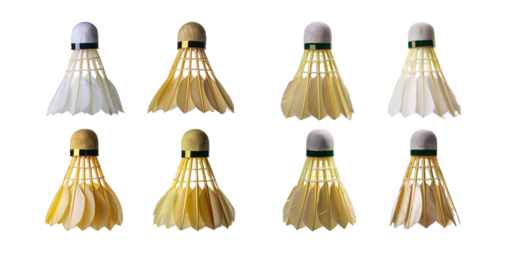 Variety of Badminton Shuttlecocks in Different Colors and Designs