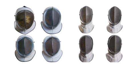 Detailed Set of Fencing Masks for Sports Equipment and Training