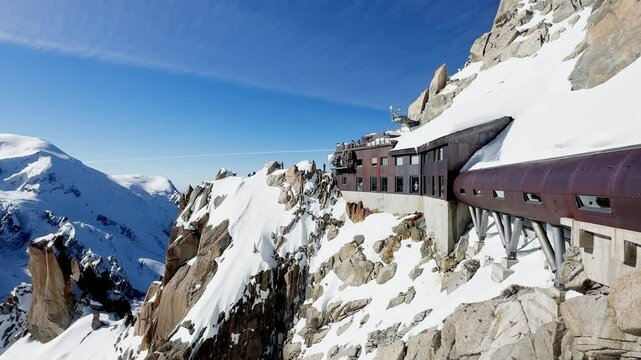 At the Summit of Aiguille du Midi in Chamonix &ndash; The "Tube" with Panoramic Views of Mont Blanc and Pointe R&eacute;buffat