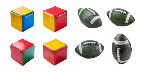 Colorful Playful Cubes and Footballs for Fun and Learning