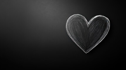 Chalkboard background with hand-drawn heart shape displaying love and creativity in minimalistic design