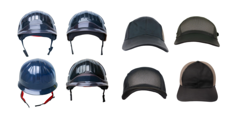 Variety of Safety Helmets and Caps for Construction and Outdoor Work