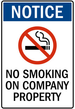 No smoking sign no smoking on company property