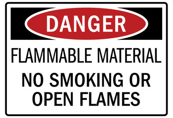 Fototapeta premium No smoking sign flammable material