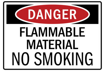 No smoking sign flammable material