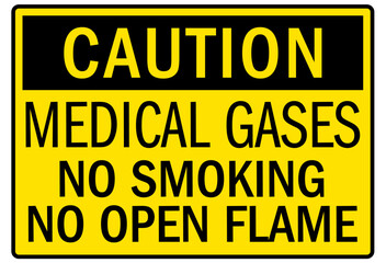 No smoking sign medical gases