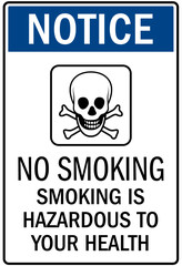 No smoking sign smoking is hazardous to your health