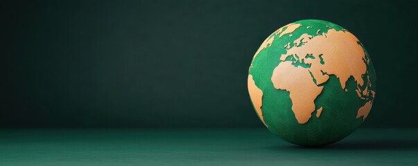 Green and orange decorative egg featuring a world map and digital globe with social media connections