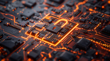a lock surrounded by digital lines, symbolizing data protection and privacy systems.
