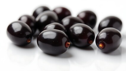 Close-up of plump black Kalamata olives - celebrating Mediterranean flavors - food blog or recipe site