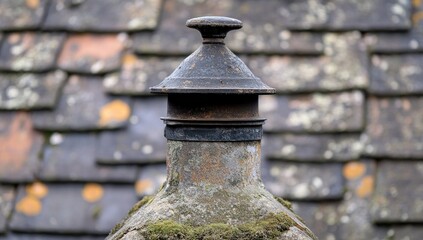 Rustic Chimney Top: Awe-Inspiring Close-Up of Weathered Architecture