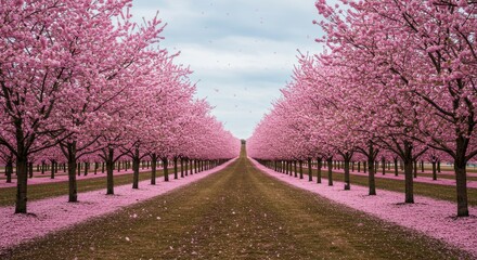 Naklejka premium 桜の花と公園 