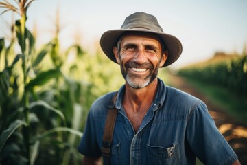 Smiling portrait of a middle aged Caucasian male farmer