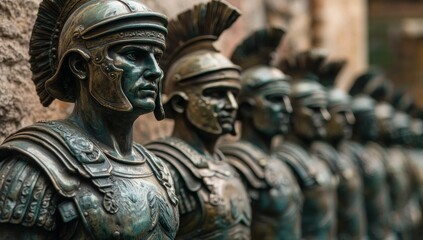 Legion of Roman Statues: A Bronze Display of Ancient Military Might