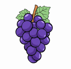 Illustration Grape Button Purple Isolated Background for Farm Game UI