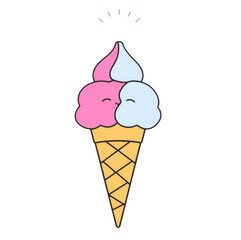 Illustration Ice Cream Cone Isolated Background Dessert Icon