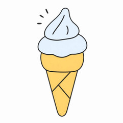Illustration Ice Cream Cone Isolated Background Dessert Icon