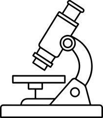 Microscope Doodle Style Outline - Coloring Book Page Line Art Drawing