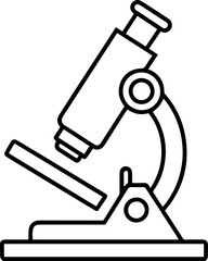 Microscope Doodle Style Outline - Coloring Book Page Line Art Drawing