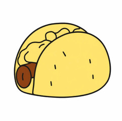 Illustration Taco Meal Isolated Background Fast Food Icon