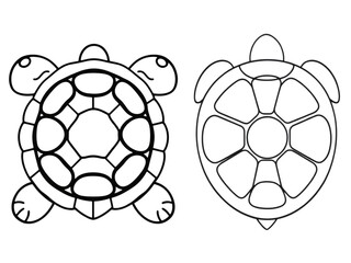 Fototapeta premium Vector Minimalist Turtle Shell Isolated Background