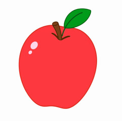 Illustration Apple Red Isolated White Background Food Icon
