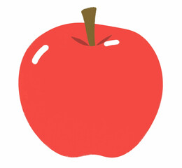 Illustration Red Apple Isolated White Background for Healthy Snack Branding