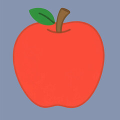 Illustration Apple Ripe Isolated White Background Food Icon