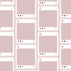 social media post mockup frame vector template. social media carousel post photos frame, post mock up. mobile app interface template on social network © icons gate