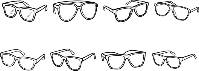 Sunglasses Outline - Coloring Book Page Line Art Illustration