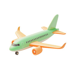 airplane, plane, pastel, single 3d icon, minimalism, Glassmorphism style, Isometric, 