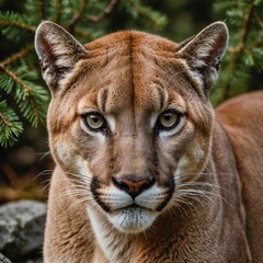 close up of a mountain lion