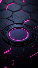 Hexagonal abstract metal background with glowing elements, futuristic design perfect for industrial or modern digital themes.
