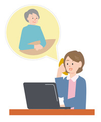 電話で客の申し出の聞き取りをする女性スタッフ