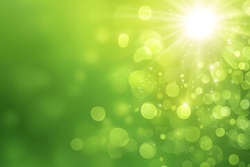 Fototapeta premium Abstract Green Bokeh Background with Light Source