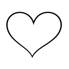 Minimalist Thin Black Line Heart Icon - Transparent PNG for Versatile Graphic Design and Creative Projects, Ideal for Websites, Social Media, and Digital Content