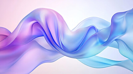 Abstract Flowing Fabric in Shades of Purple and Blue Digital Art