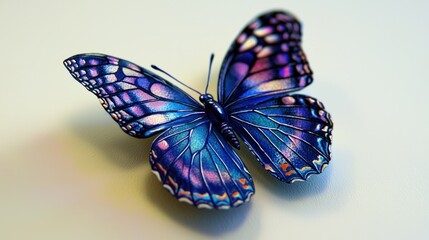 Vibrant Purple Butterfly with Detailed Wing Patterns and Colors