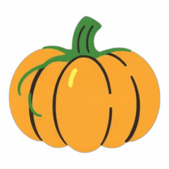 Illustration of a Classic Orange Pumpkin, Ideal for Fall, Harvest, and Halloween Themes