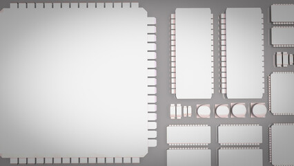 The White PCB Board for It to Technology concept 3d Rendering.
