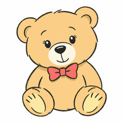 Illustration of a Teddy Bear for Cute and ChildhoodThemed Designs