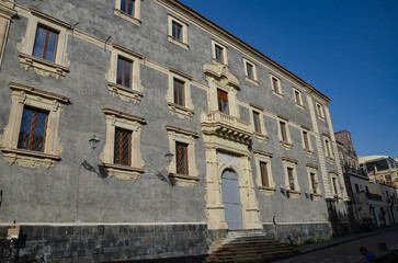 Obraz premium Historic buildings on Via dei Crociferi street in Catania