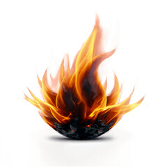 Realistic flame with transparent background, isolated fire element for digital design, overlays, and creative visual effects