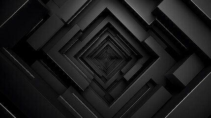 Abstract geometric tunnel, perspective, dark, design, background